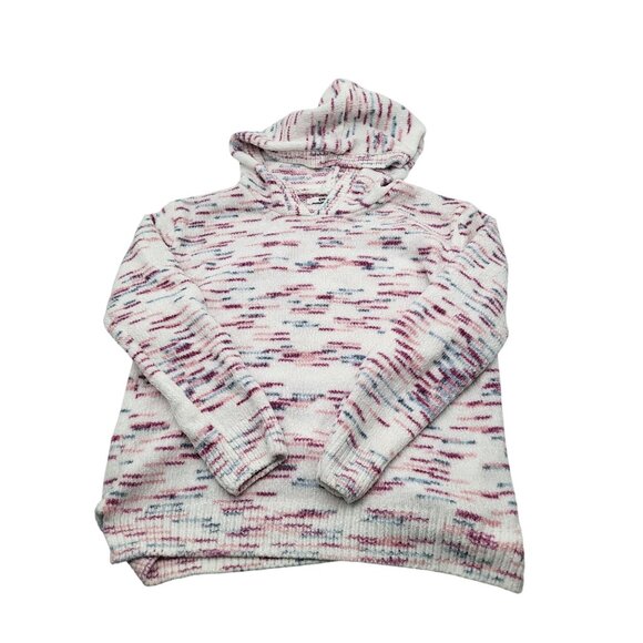 DKNY Girls SZ LG 14-16 Multicolor Pink Confetti Hooded Chenille Sweater Pullover - Picture 3 of 8